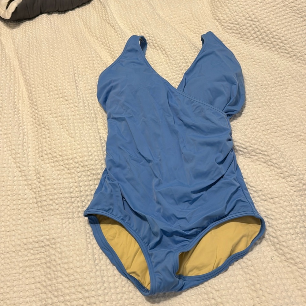 Land’s End blue one piece swimsuit